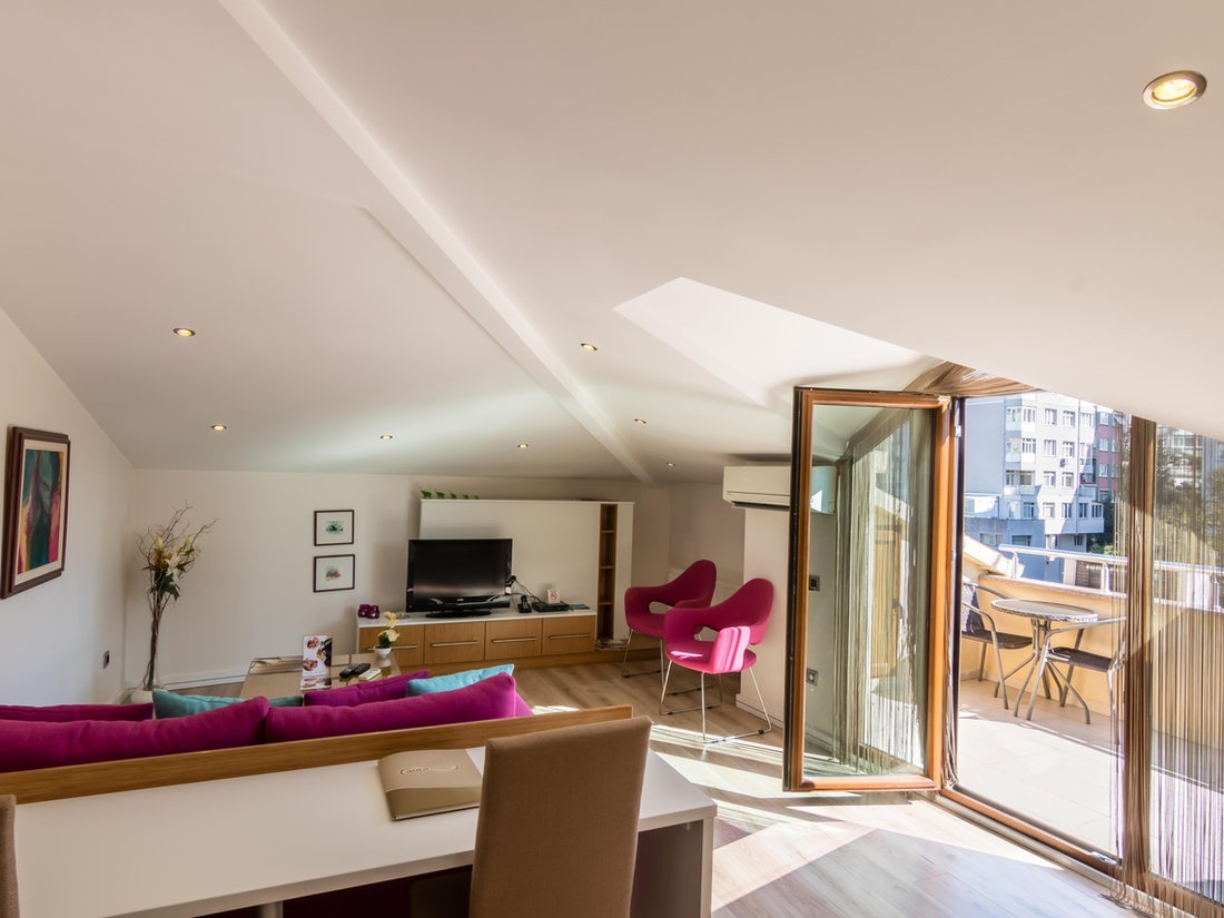 Penthouse suite opening onto a private terrace